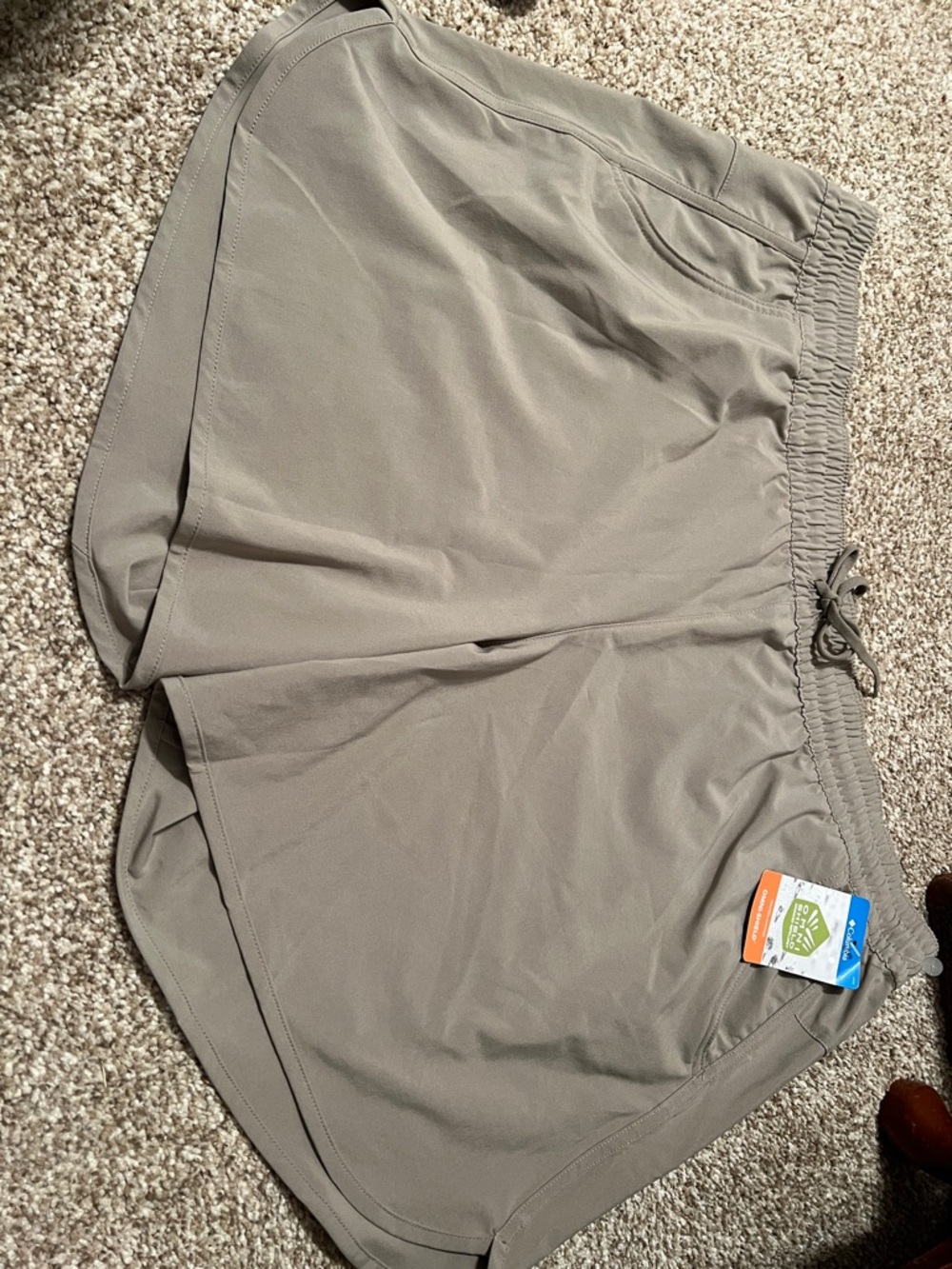 Columbia Men's Athletic Shorts in Light Taupe Gray